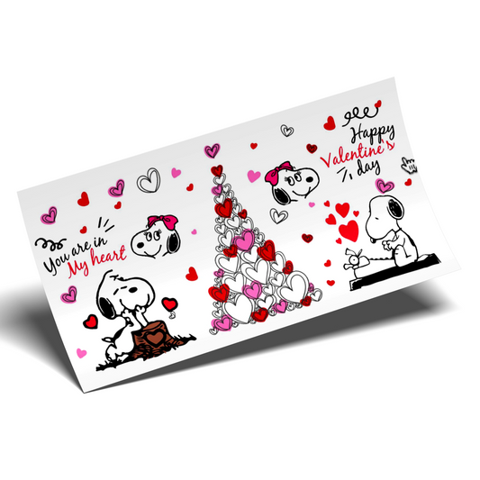 Cup Wrap Sticker  - UV DTF Love Red and Pink hearts Tree