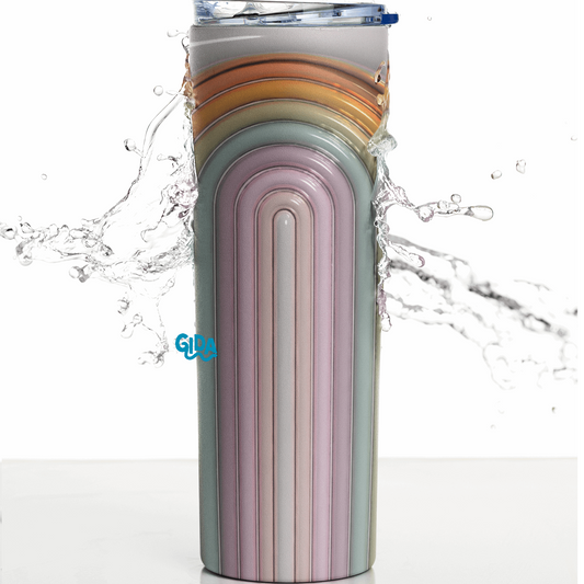 3D - Double Rainbow 20oz Tumbler wrap Vinyl