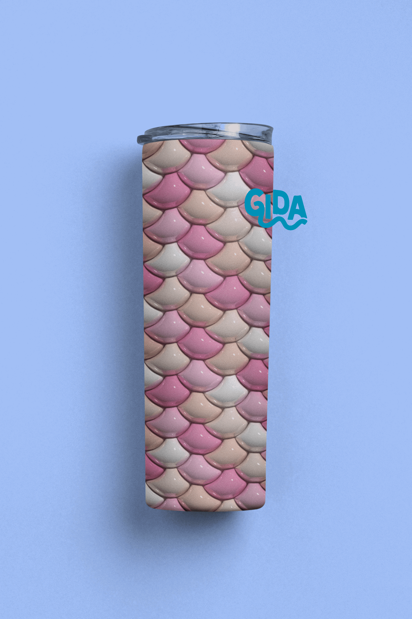 3D - Pink Mermaid Straight 20oz Tumbler wrap Vinyl