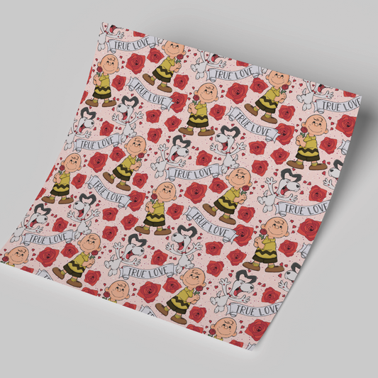 12x12 inches Patterned Vinyl - Snoopy In love