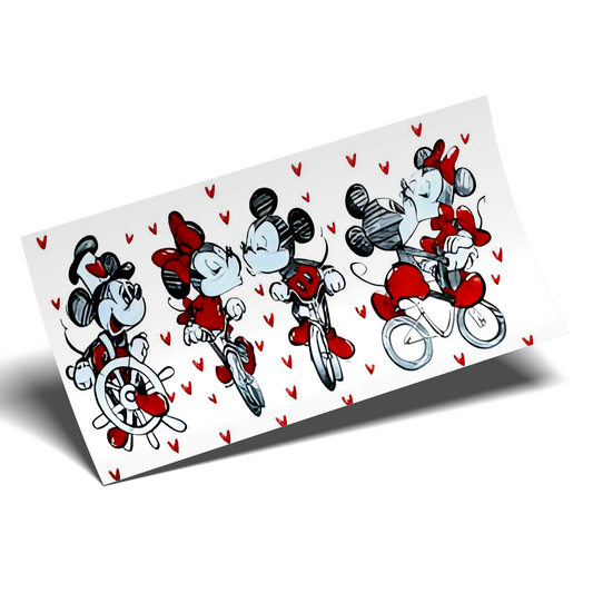 Cup Wrap Sticker  - UV DTF  Mickey and Minnie Vintage in love