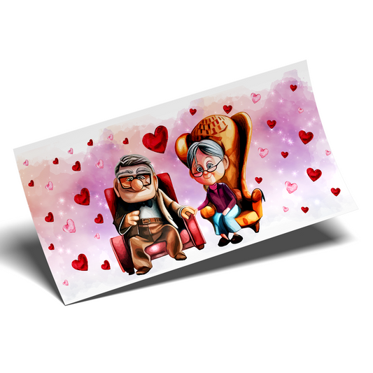 Cup Wrap Sticker  - UV DTF full background carl and Ellie