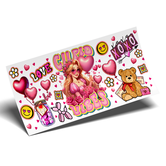 Cup Wrap Sticker  - UV DTF Xoxo Rapunzel Cupid