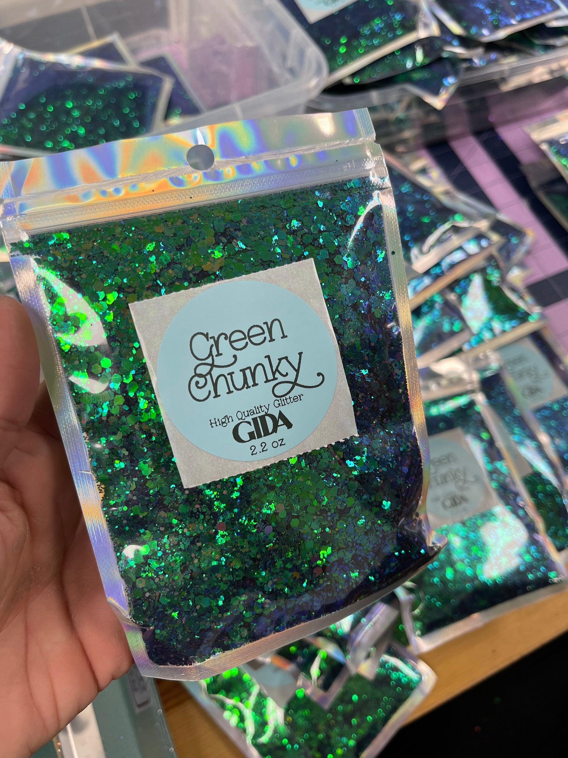 Green Chunky COLOR SWITCH Glitter - 2 oz - GIDA DESIGN 